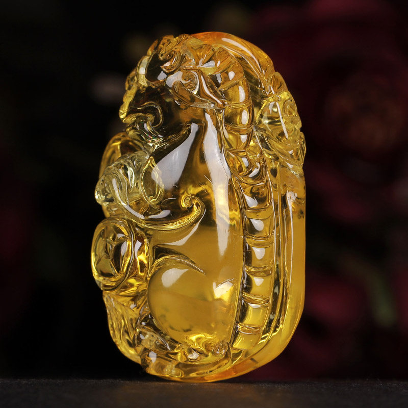 天然琥珀 17g 金珀貔貅挂件 色泽纯正 天然包体 h0214