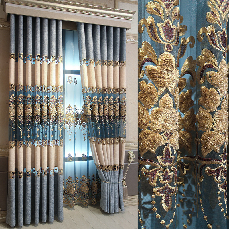 new pattern European-style living room Embroidered curtain fabric Simplicity atmosphere bedroom finished product shading Study Hollow Embroidery customizedin the Home Fabric , Curtains and curtain accessories , Custom curtains category - from Buy2taobao.com to provide professional Taobao agent buy service