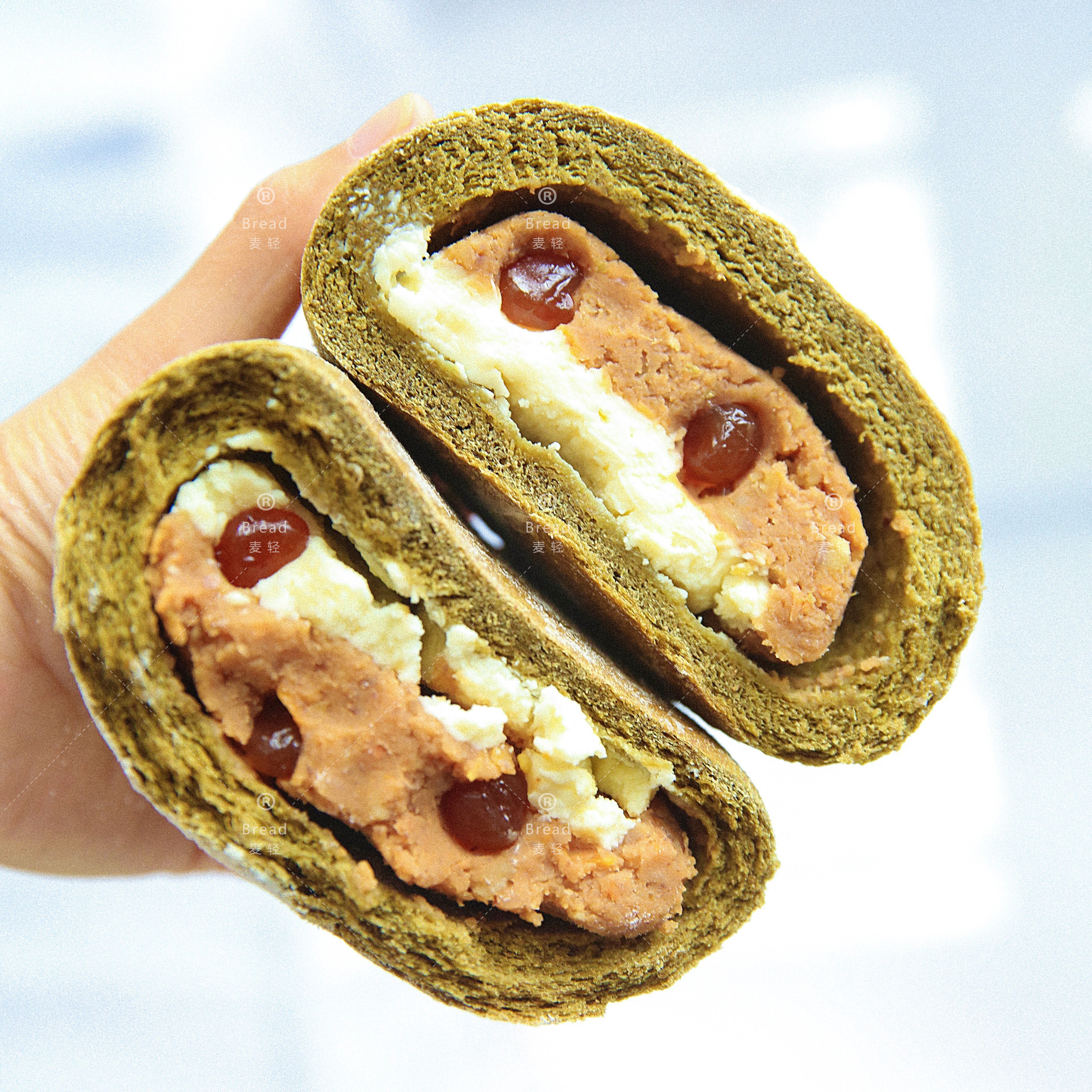 一折抹茶番薯_麦轻 板栗红薯珍珠奶酪抹茶全麦面包无糖低卡欧包早餐无