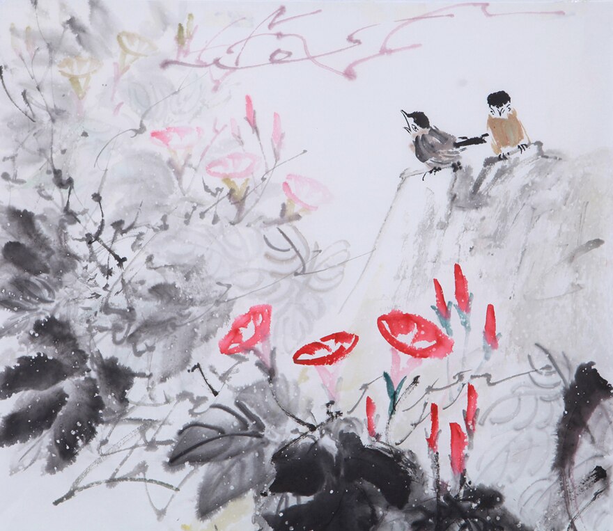 当代著名国画家 徐少俊 《春之声》