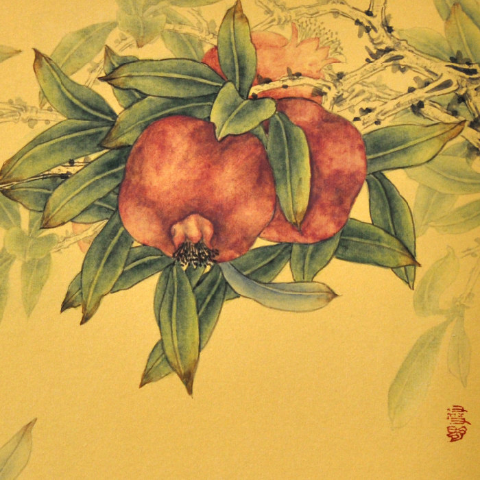 罗大华《金笺-石榴》四川美术家协会会员
