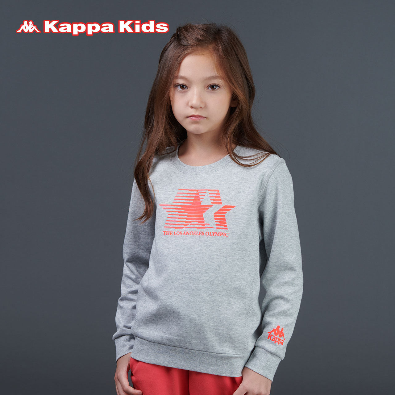 kappakids童装女童针织套头衫2018秋冬新品儿童卫衣中大童卫衣