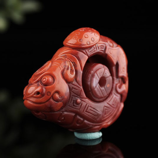 精品天然南红玛瑙★长寿吉祥赑屃挂件㊣6184 32.78g