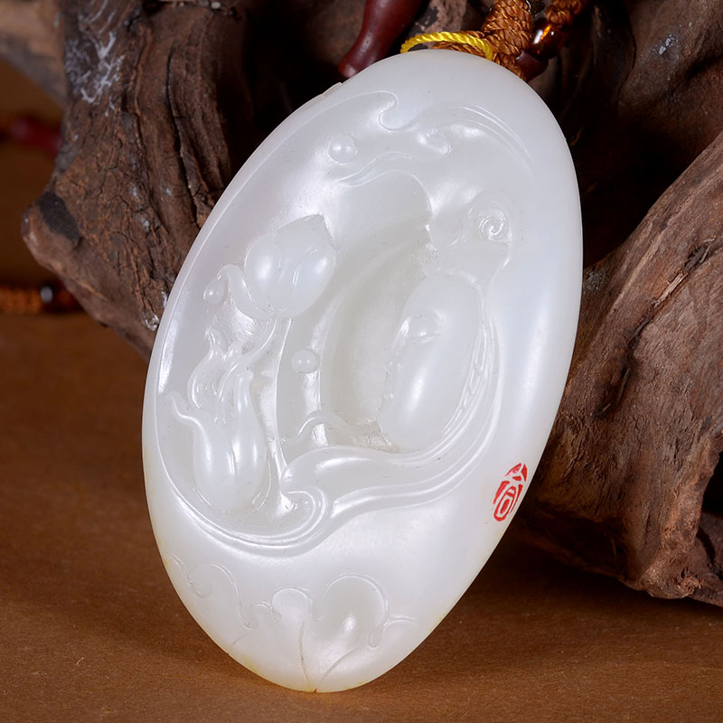 3#国家级玉雕大师范同生 和田玉籽料羊脂白玉 莲花观音 64.24g
