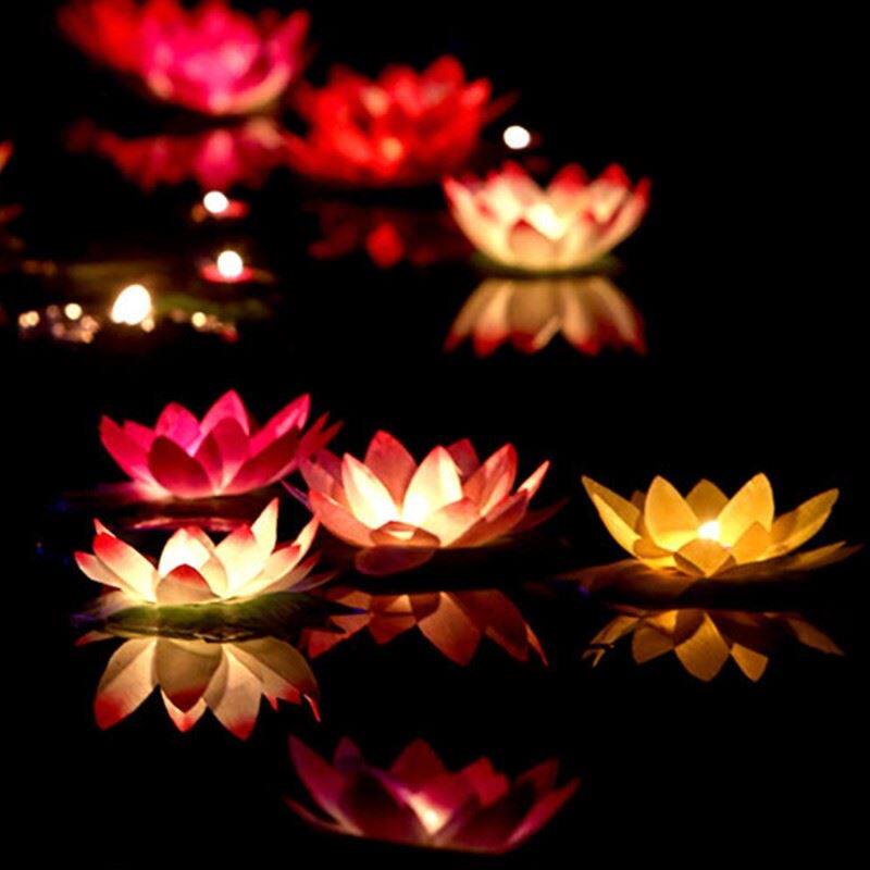 祈福放灯行花灯网红许愿小夜灯春节元宵荷花灯河灯许愿灯花灯水上