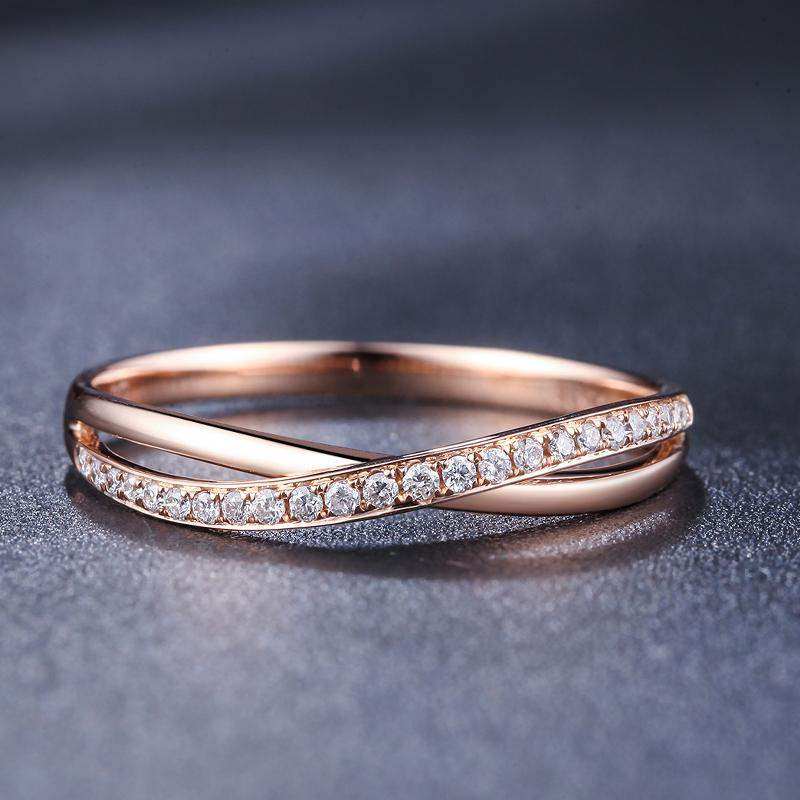 糊涂老庙祝专柜正品 白18k金钻石戒指女款群镶玫瑰金排钻k金女戒