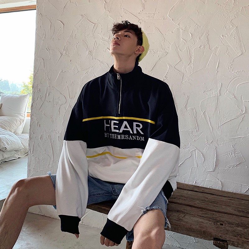 网红同款卫衣男ins潮秋抖音港风chic宽松嘻哈韩版潮流百搭休闲帅t