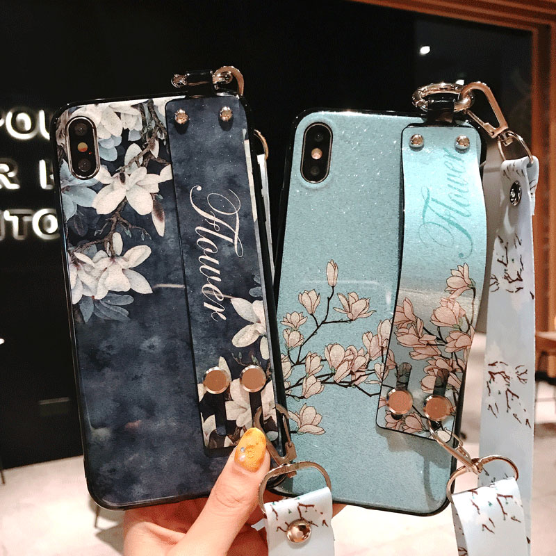 背带壳闪粉玉兰花文艺浮雕栀子花指环腕带OPPO Realme5/Realme5i手机壳情侣夏日清新网红时尚保护套女款防摔|ruв категории Цифровые аксессуары, аксессуары для мобильных телефонов, телефон защитный кожух/оболочка - от Buy2taobao.com для оказания профессиональной услуги покупки агента Taobao