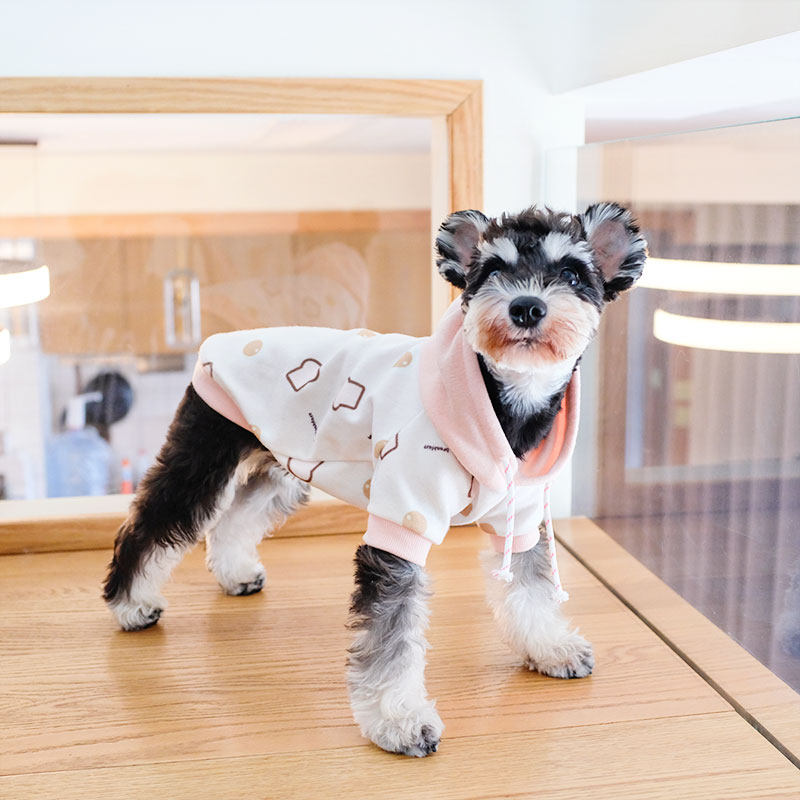 雪纳瑞衣服秋冬装满版加绒面包宠物猫咪秋季法斗小中型犬冬季卫衣