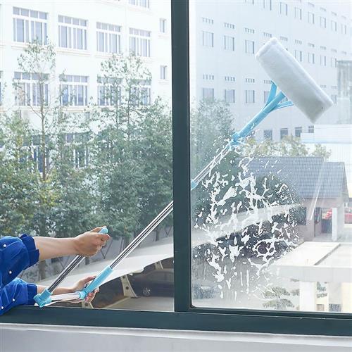 双面玻璃清洁双杆擦玻璃刮水器清洁用品玻璃清洁器伸缩杆窗