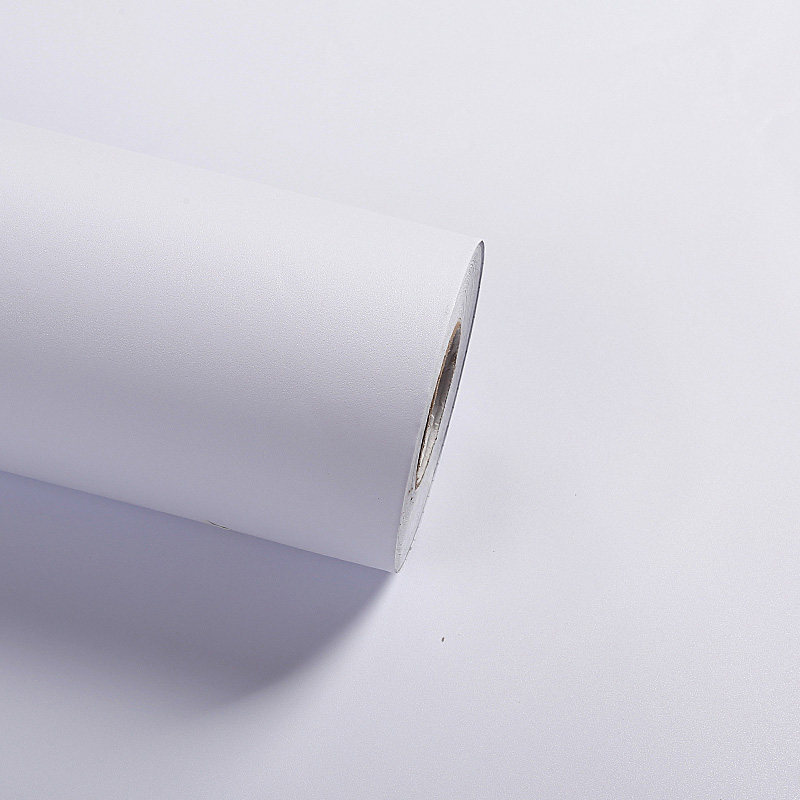 加厚自粘墙纸波音软片衣柜桌面家具翻新贴投影仪幕纯白色木纹贴纸