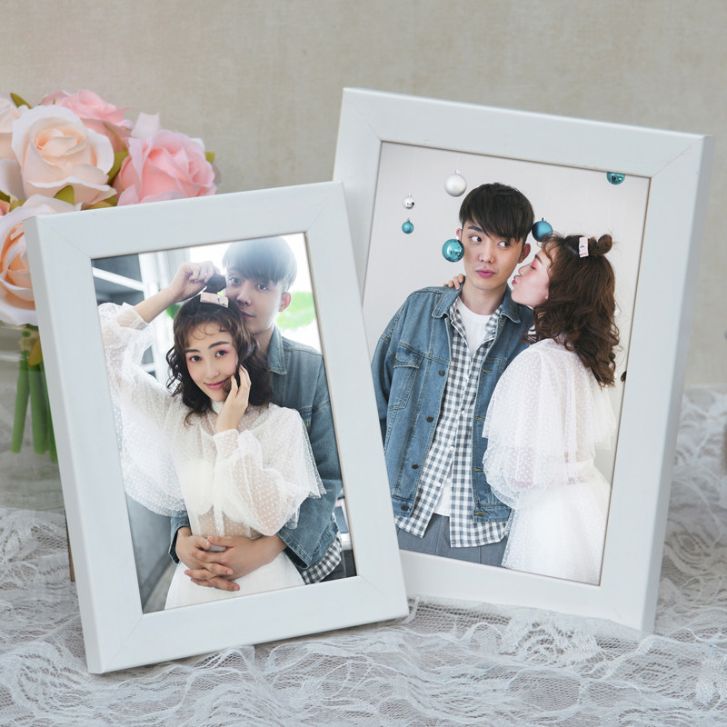 实木相框摆台情侣相片6/7/8/10/12寸简约韩版画框挂墙组合小相框 - 阳