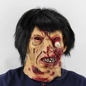 恐怖黑发丧尸万圣节密室逃脱鬼屋整人道具吓人乳胶僵尸鬼面具