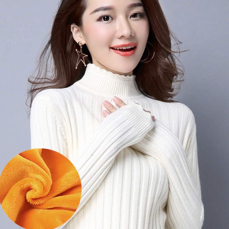 加绒加厚秋冬新款女装套头韩版修身长袖加厚毛衣女半高领打底衫女|msdalam kategori Butik wanita / wanita, sweater - dari Buy2taobao.com untuk memberikan perkhidmatan ejen Taobao profesional membeli