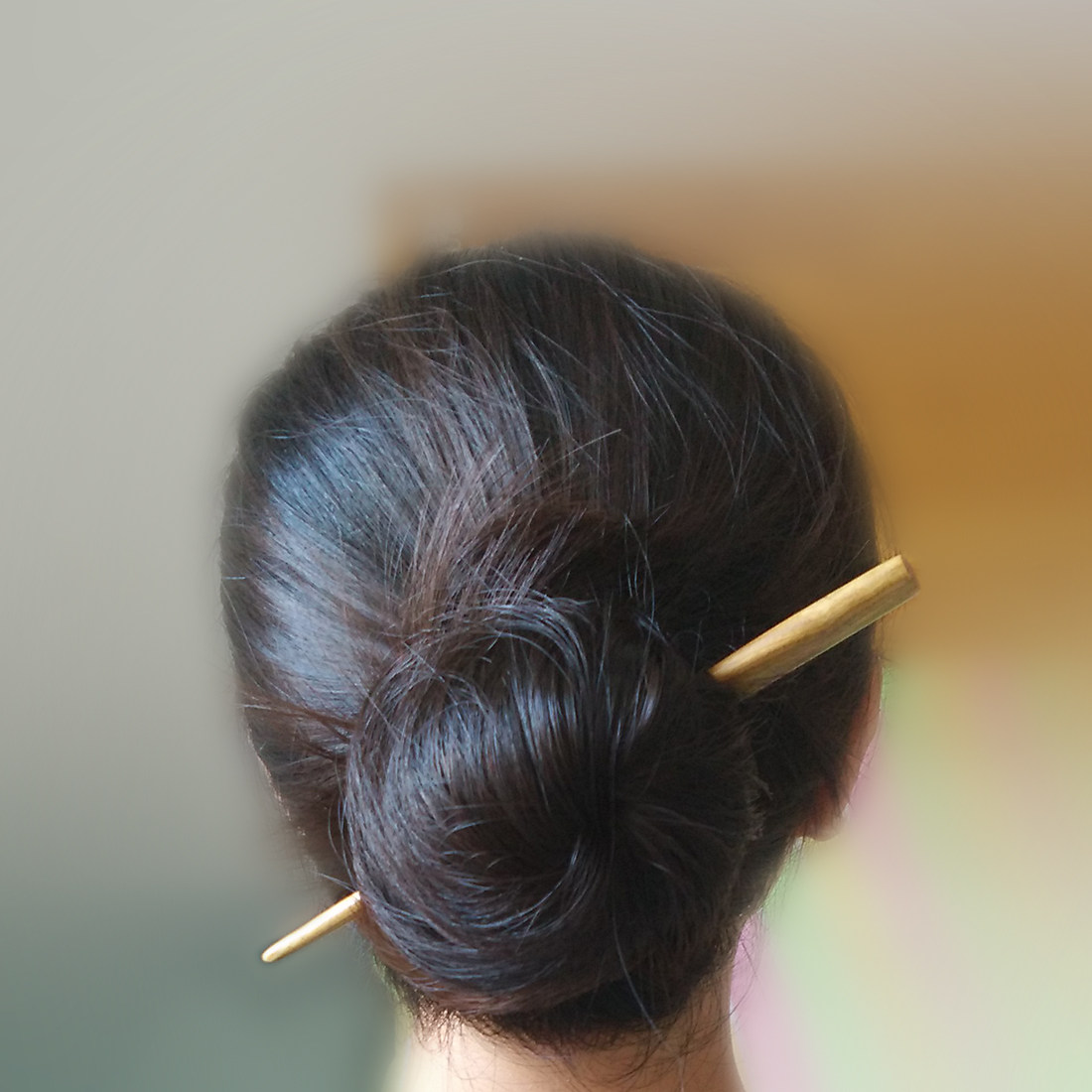 简约日常绿檀木发簪古风盘发簪子筷子