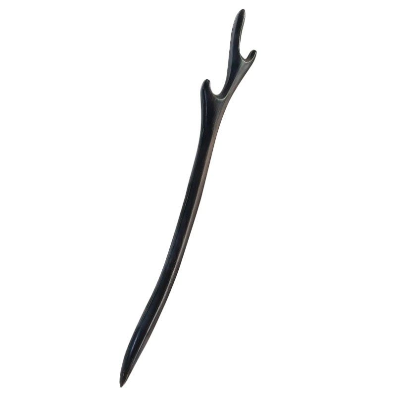 古风龙角发簪中国风黑檀木簪子汉服古装树杈男女发钗发饰复古配饰