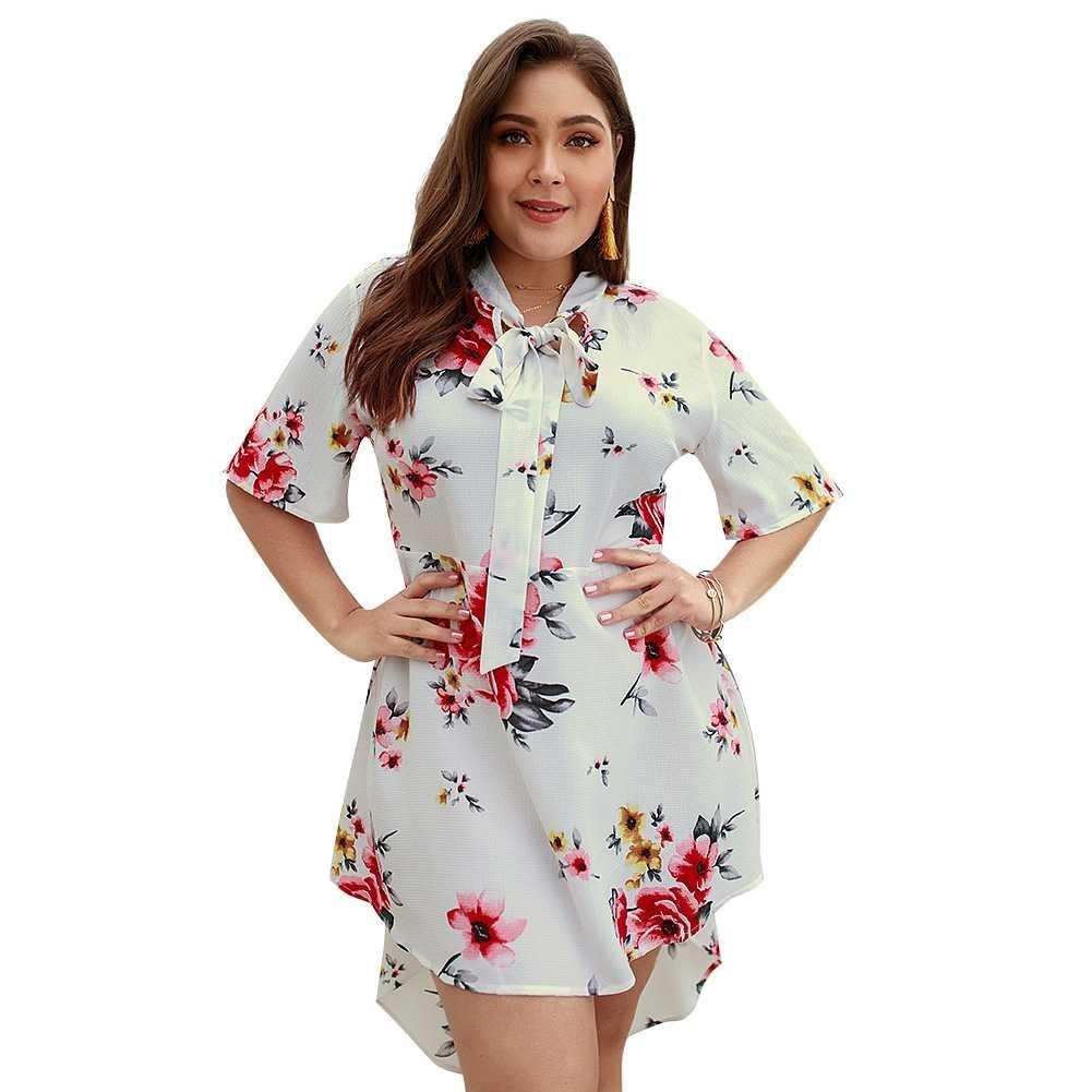 Plus Size Women Blouse Dress Summer Fat Woman Short Sleeves在类目 女装/女士精品, 大码女装中 - 来自Buy2taobao.com提供专业的淘宝代购服务