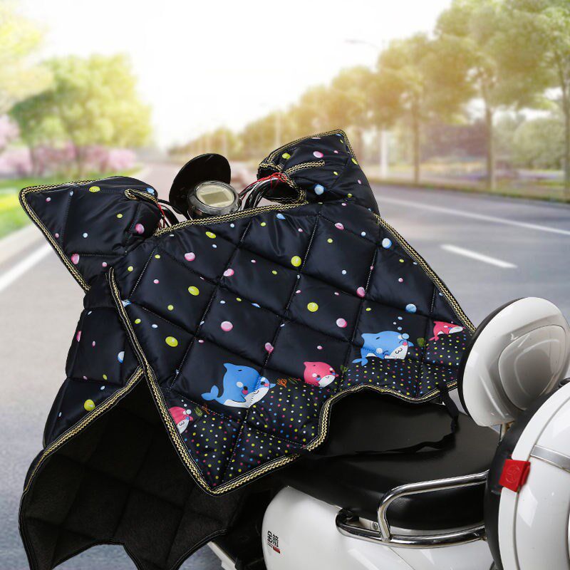 (今日10折)电动车挡风被冬季加绒加厚加大防水pu皮革电瓶踏板摩托分体