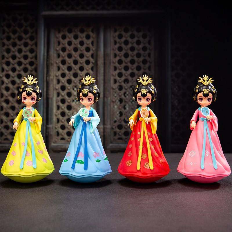 大唐不夜城纪念品不倒翁小姐姐摆件西安特产小礼物古风娃娃人偶