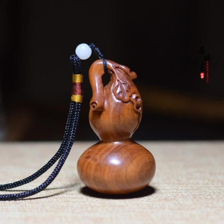 特价手把玩件 木质_可盘玩手把件雕葫芦手把件实木文玩福禄挂件红木手
