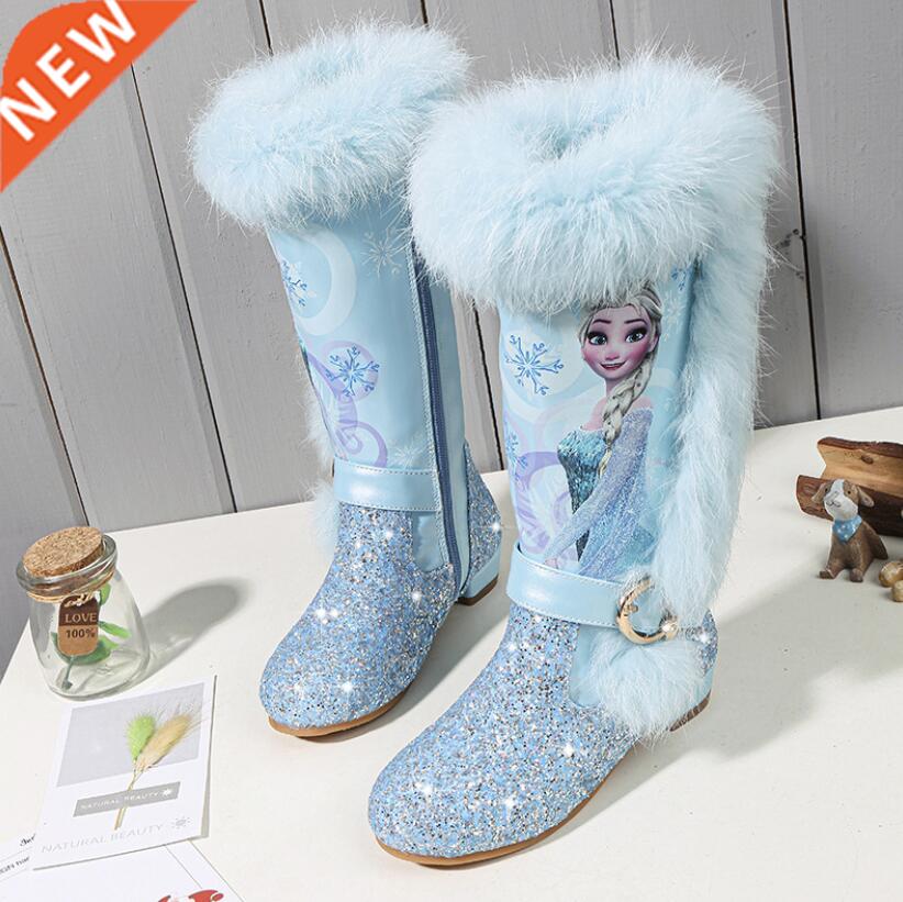 Elsa princess kids high boots new winter girls frozen boots
