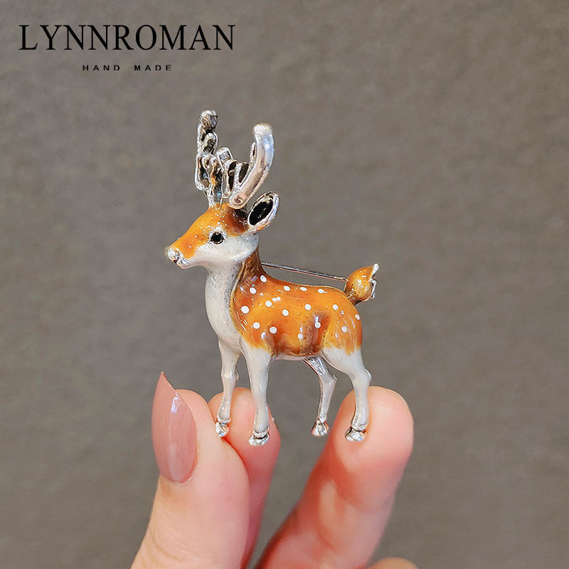 日系可爱小鹿胸针森系复古个性防走光扣圣诞别针扣毛衣西装配饰
