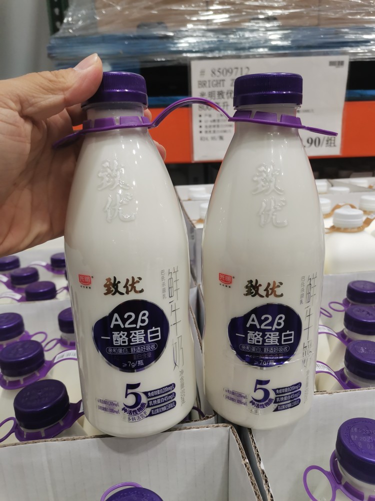 光明致优牛奶800ml*2瓶 鲜牛奶a2β酪蛋白牛乳  costco代购