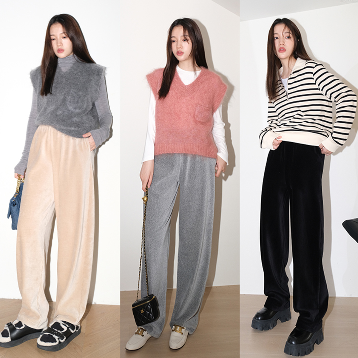 fresh moi 主理人力荐 加厚灯芯绒休闲裤女春秋宽松显瘦香蕉长裤