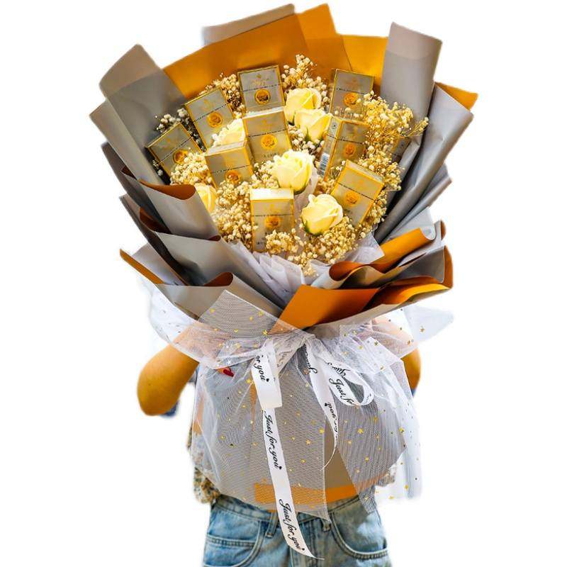 香烟花束包装diy适合男生材料煊赫门干花制作花艺包装纸