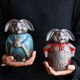 兔子茶叶罐陶瓷家用中小号个性创意储物密封茶仓普洱钱兔年茶罐