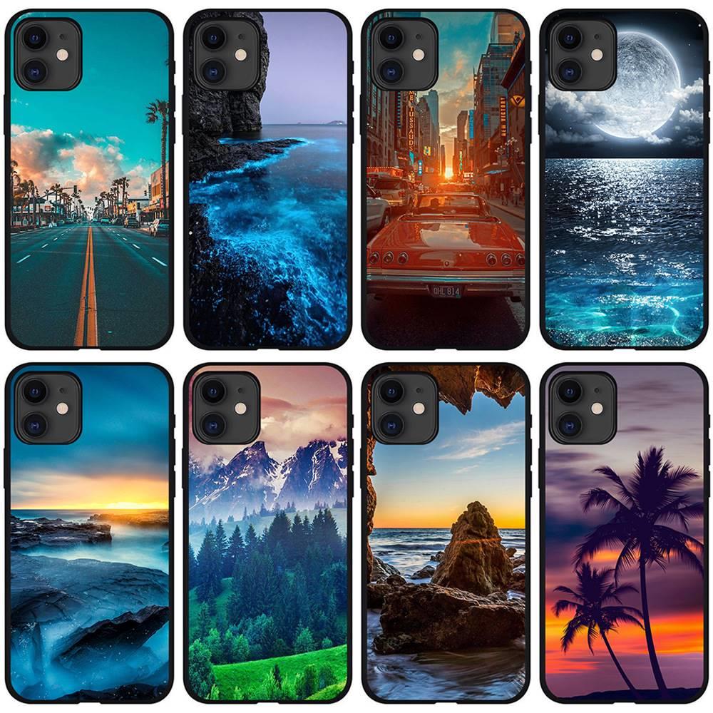 适用iPhone15苹果14plus风景13promax手机壳12mini大海雪山11landscape phone case