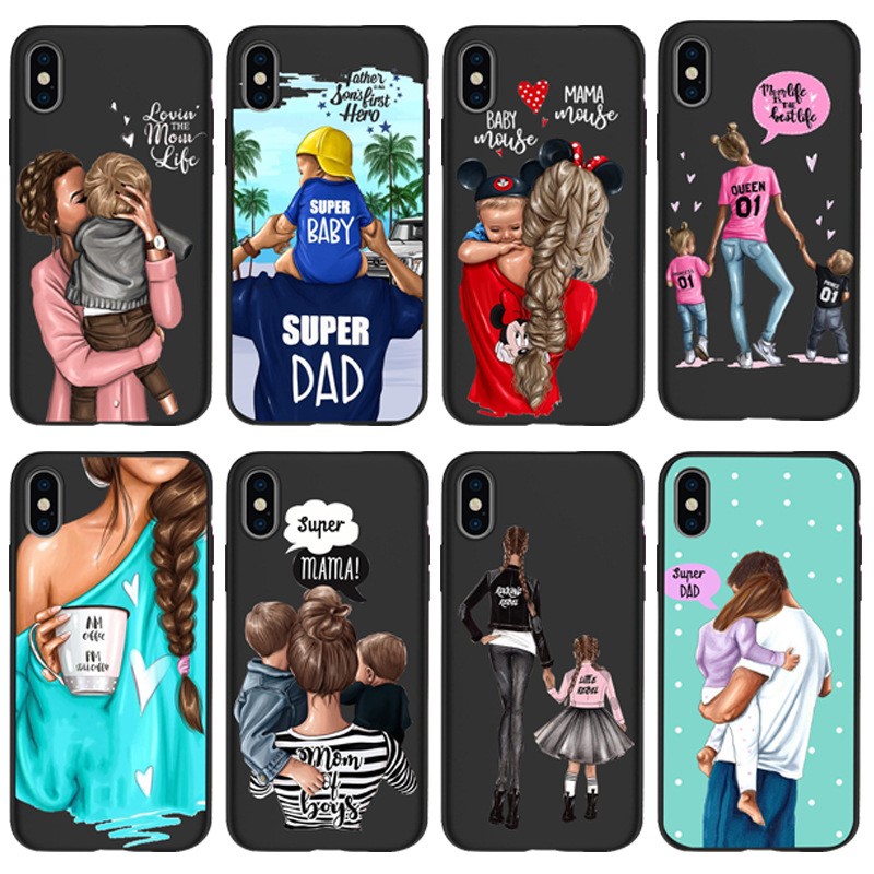 适用iPhone13时尚妈妈一家亲子手机壳 Baby Mom Girl phone cases