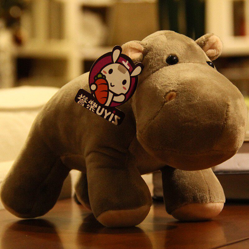 网红创意仿真河马动物小号毛绒玩具女生布娃娃小公仔萌可爱儿童玩