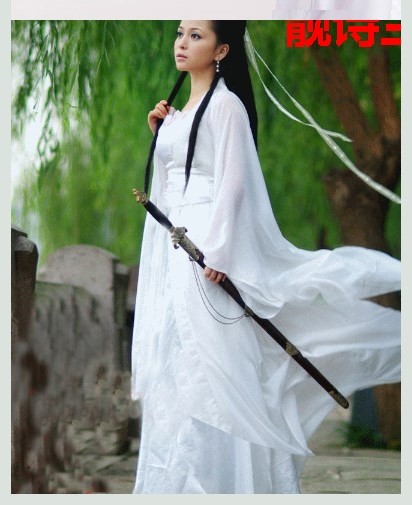 古典装扮全套舞蹈服大袖汉服女古装白衣飘逸民族服装