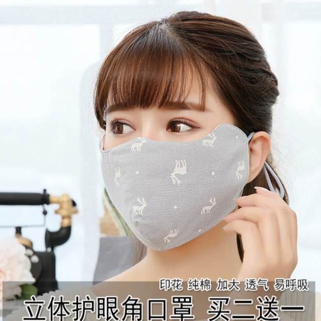 防风保暖_冬季女士防晒骑车口罩冬季保暖棉布成人图案亲肤防风冬天