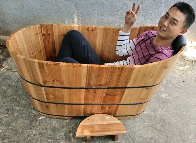 浴盆沐浴手工手工制制作杉木洗澡澡盆成人桶木盆沐浴桶