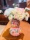 新中式风格葫芦月兔花瓶摆件客厅插花手绘釉下彩花瓶轻奢花器
