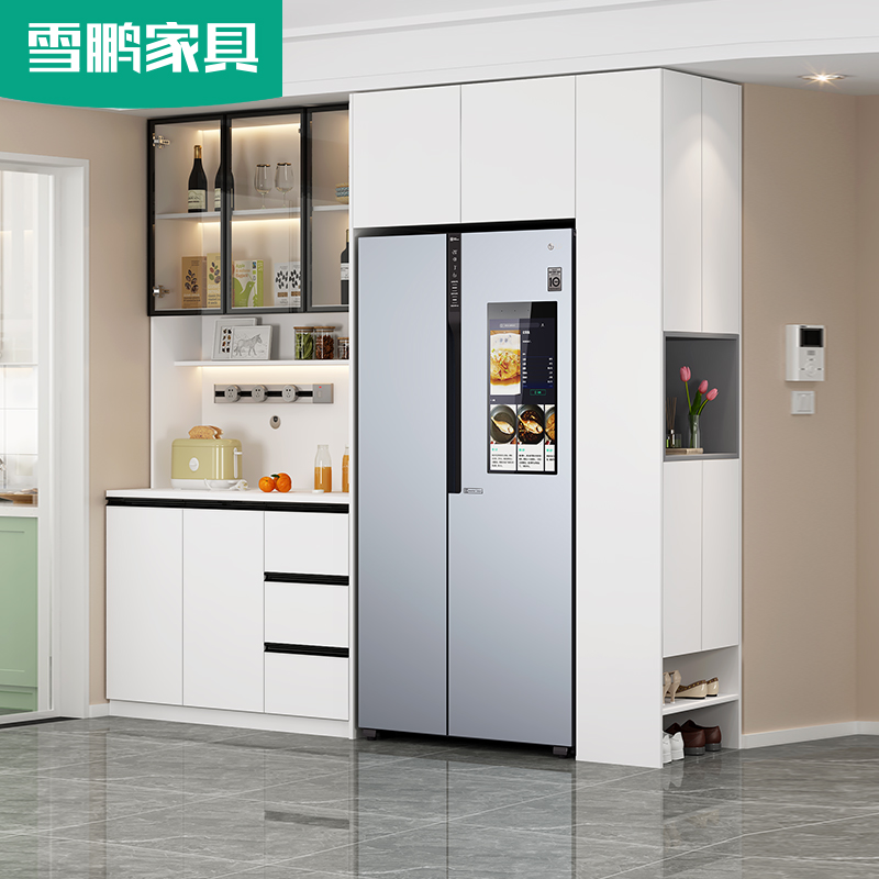 简约现代酒柜一体靠墙客厅轻奢高柜嵌入式箱柜定制储物柜餐边柜 原价