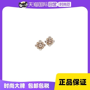 【自营】中古98新Chanel/香奈儿银色镶钻菱形耳饰