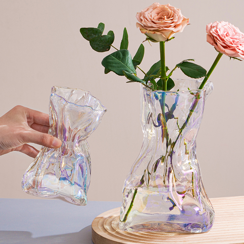 创意玻璃小花瓶精致网红摆件客厅办公