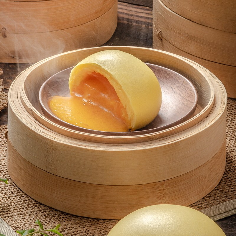 包道爆汁流沙包广州方便速食早餐包子鸭蛋黄冷冻包装面食9个装