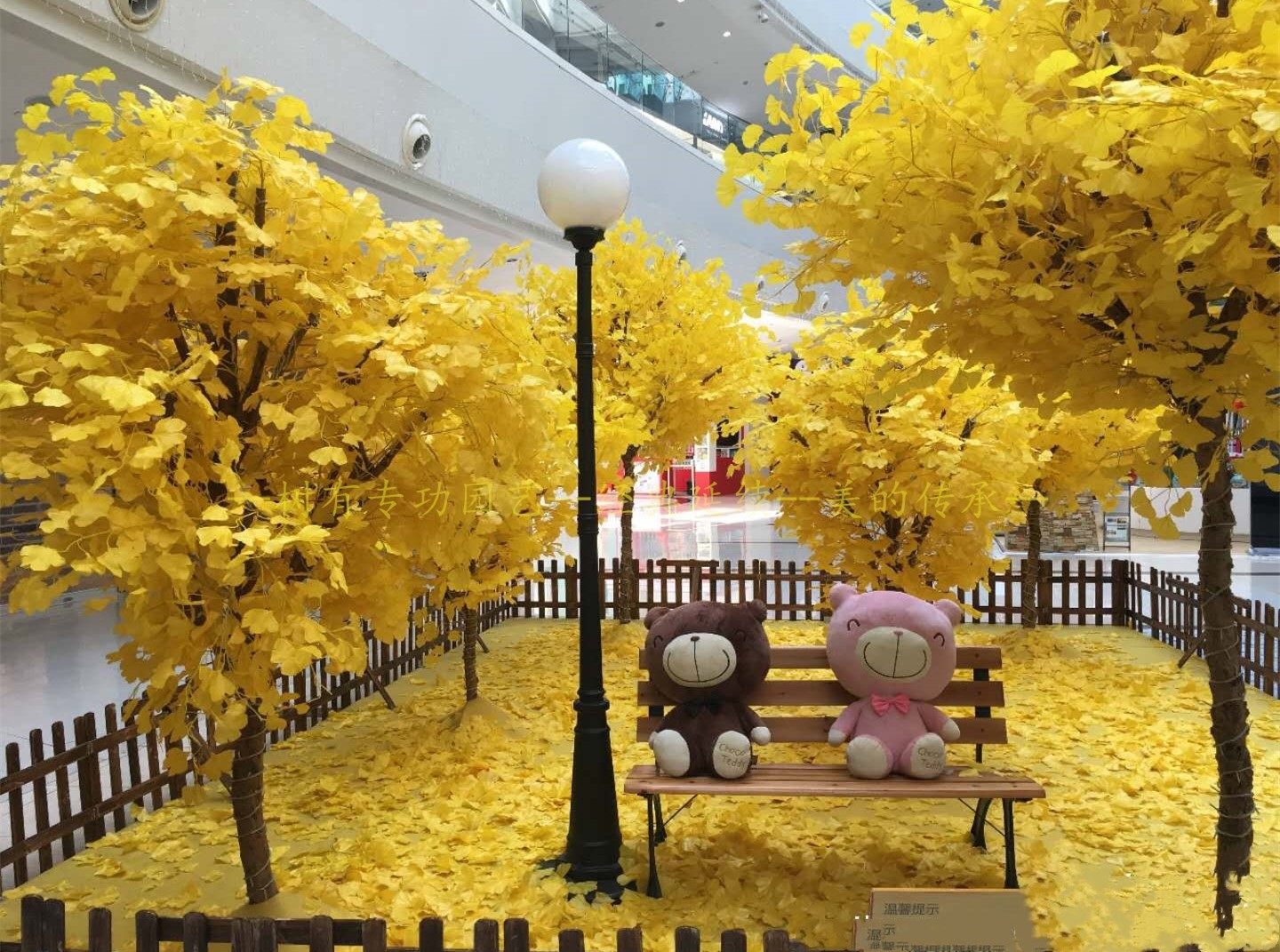 仿真银杏树黄色植物大型榕树桃花树舞台影视拍摄装饰工程假树