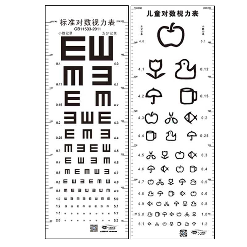 韩国准视力图卡通 幼儿园宝宝 家用测试眼睛贴儿童测眼视力表挂图