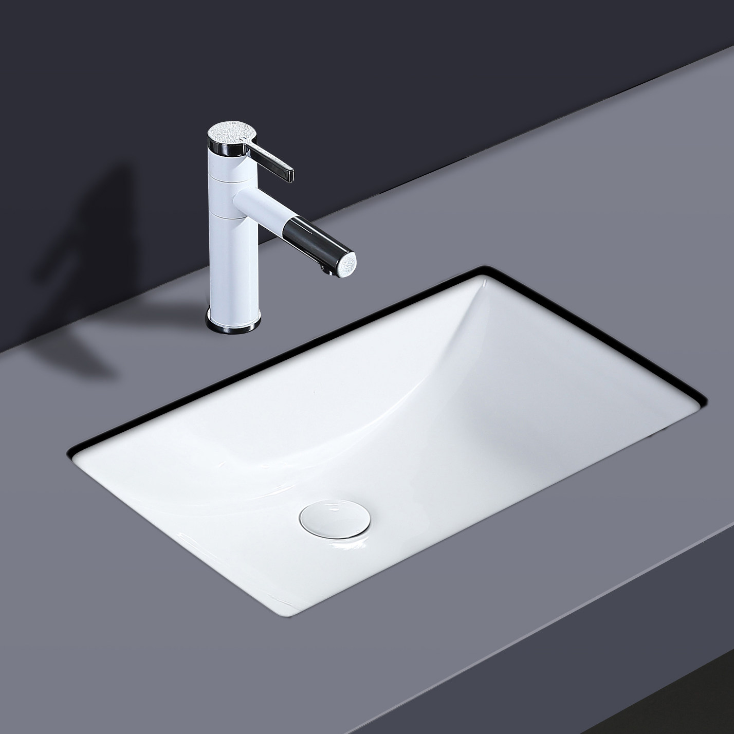 hgkele陶瓷台下盆卫生间小户型迷你洗手盆阳台洗漱台大方形洗面盆