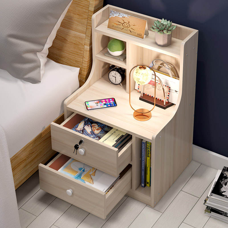 北欧床头柜简约现代收纳柜简易卧室ins风床边小柜子置物架经济型