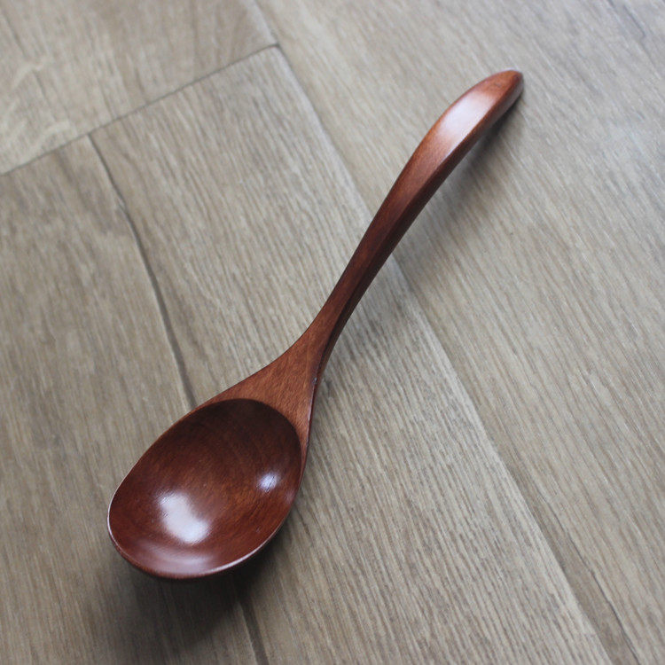 日本熬汤勺实木原木大调羹木勺酱料勺子蜂蜜酵素木制拌饭勺长柄搅