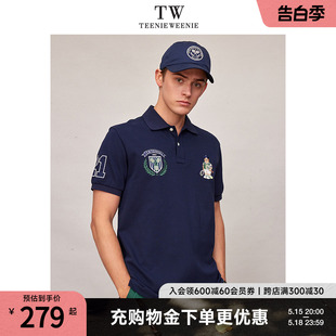 TeenieWeenie小熊男装POLO衫2024夏季新款半袖休闲宽松短袖T恤潮