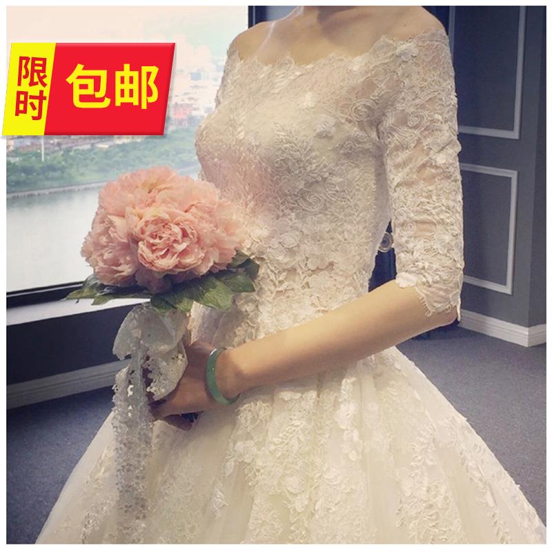2017夏季新款欧美纯洁抹胸中长袖蕾g丝修身鱼尾清新小拖尾婚纱礼在类目 女装/女士精品, 婚纱/旗袍/礼服, 婚纱中 - 来自Buy2taobao.com提供专业的淘宝代购服务