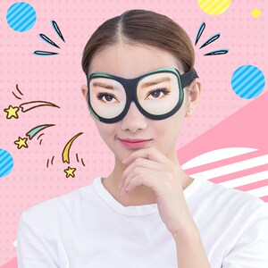 假眼睛贴纸睡觉神器3d立体睡眠眼罩搞怪睁眼整蛊个性创意睡眠遮罩