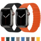 适用iwatch7表带磁吸回环apple watch23456代SE苹果手表表带替换男女44mm40/42/38潮牌iphone series皮质表带